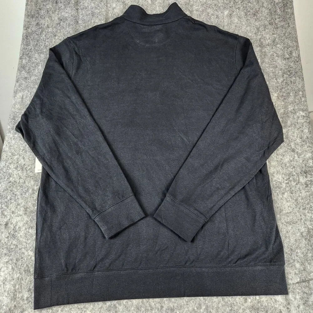 Polo Ralph Lauren Sweater Men 2XLT Black Luxury Jersey Quarter Zip Pullover Big - Picture 9 of 11